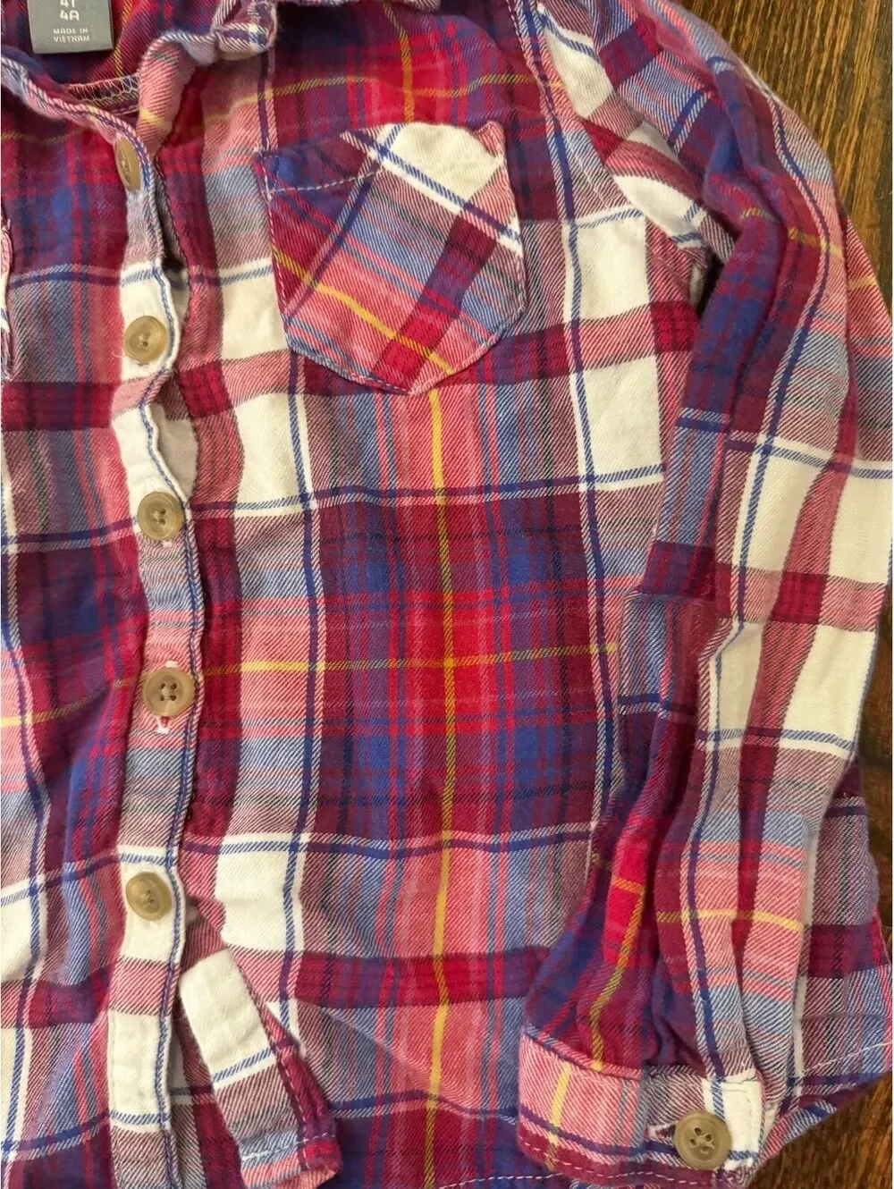 Old Navy Toddler Girls' 4T Plaid Button-Up Shirt Fall Family Pictures